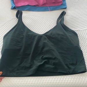 Green align cropped tank